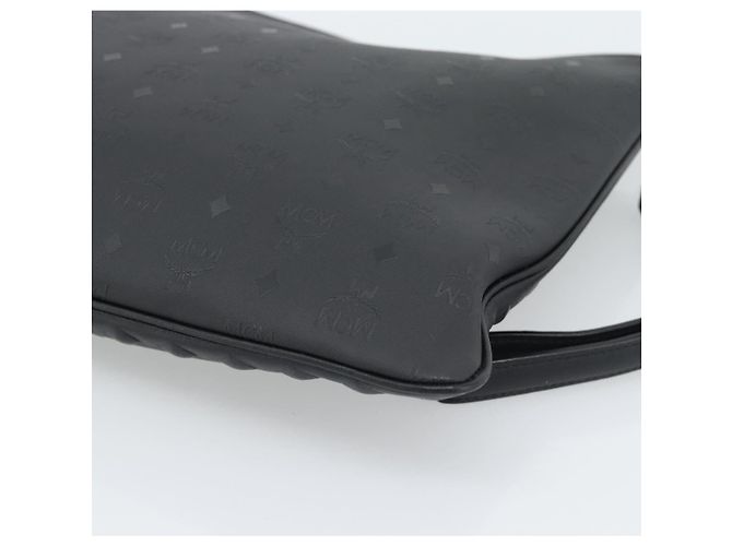 MCM Vicetos Logogramm Clutch Bag aus PVC-Leder Schwarz Silber Auth 194004A - Ansicht 15