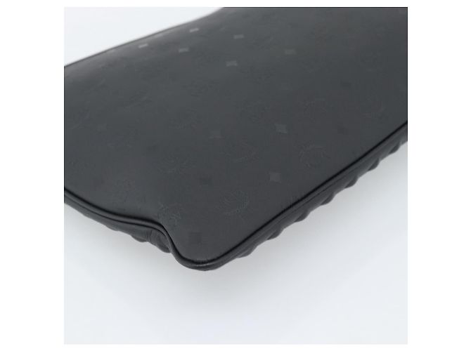 MCM Vicetos Logogramm Clutch Bag aus PVC-Leder Schwarz Silber Auth 194004A - Ansicht 16