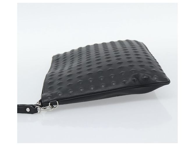MCM Vicetos Logogramm Clutch Bag aus PVC-Leder Schwarz Silber Auth 194004A - Ansicht 3