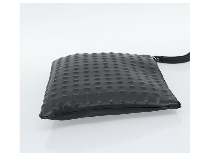 MCM Vicetos Logogramm Clutch Bag aus PVC-Leder Schwarz Silber Auth 194004A - Ansicht 4