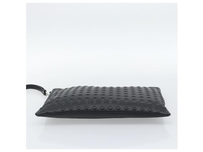 MCM Vicetos Logogramm Clutch Bag aus PVC-Leder Schwarz Silber Auth 194004A - Ansicht 5