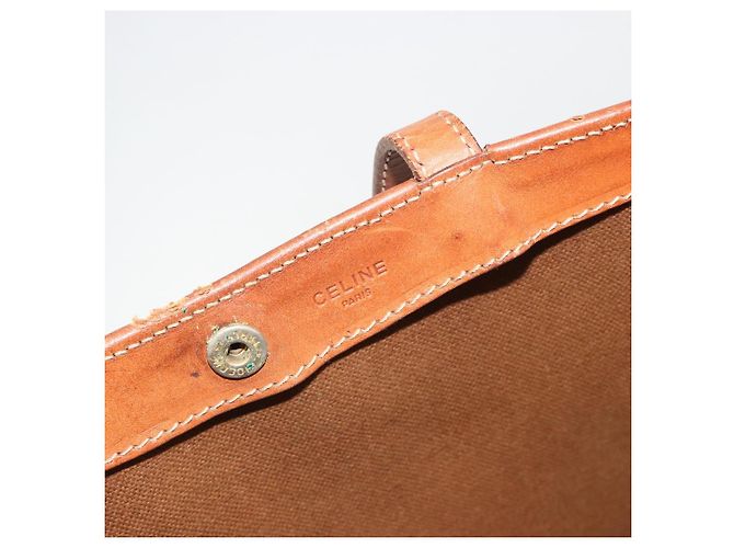 Céline Borsa Tote CELINE Macadam in PVC e Pelle Beige Marrone Autentica ep15154 - vista 10