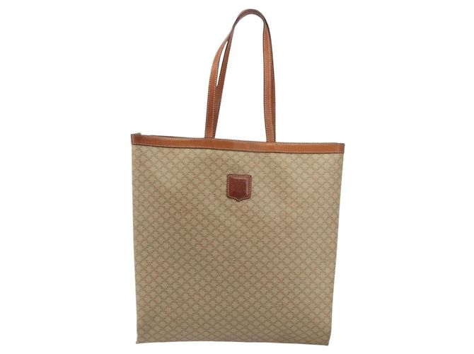 Céline Borsa Tote CELINE Macadam in PVC e Pelle Beige Marrone Autentica ep15154 - vista 13