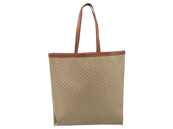 Céline Borsa Tote CELINE Macadam in PVC e Pelle Beige Marrone Autentica ep15154 - vista 2