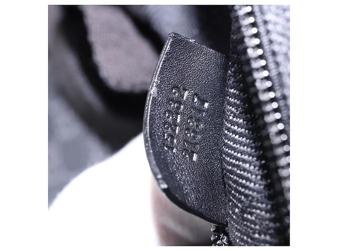 Borsa Tote GUCCI GG Canvas Nera Argento 152232 Auth mr2752A Nero - vista 11