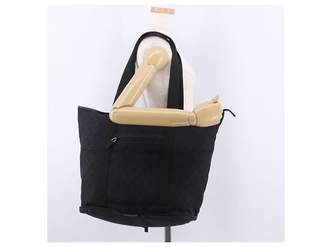 Borsa Tote GUCCI GG Canvas Nera Argento 152232 Auth mr2752A Nero - vista 22