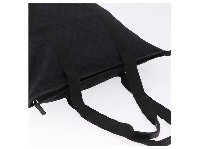 Borsa Tote GUCCI GG Canvas Nera Argento 152232 Auth mr2752A Nero - vista 6