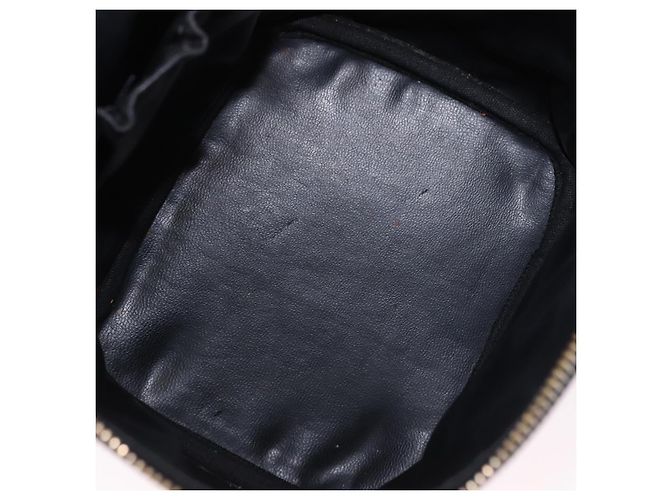CHANEL COCO Mark Vanity Pouch per trucchi Caviar Skin Black Gold CC Auth ka5432 Nero - vista 11