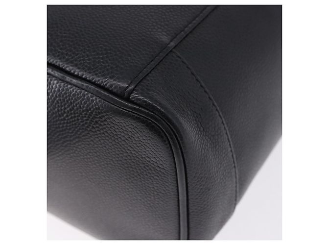 CHANEL COCO Mark Vanity Pouch per trucchi Caviar Skin Black Gold CC Auth ka5432 Nero - vista 17