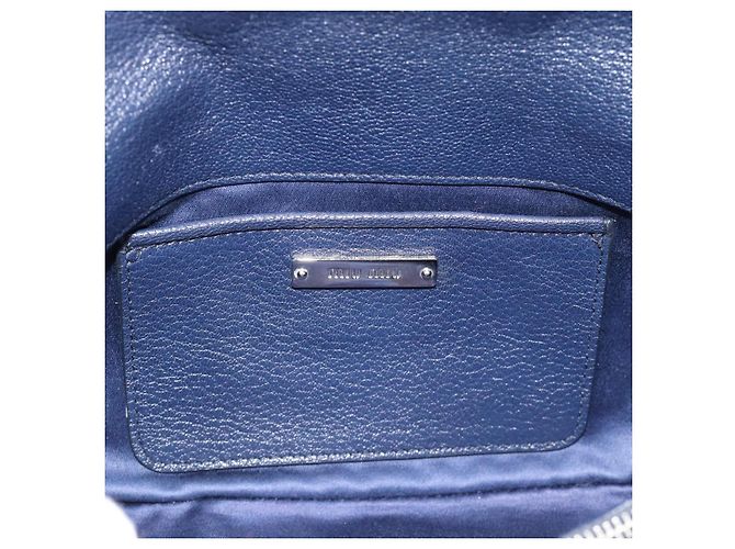 Borsa a tracolla in denim Miu Miu 2way Blu Argento Auth ka5347V - vista 22