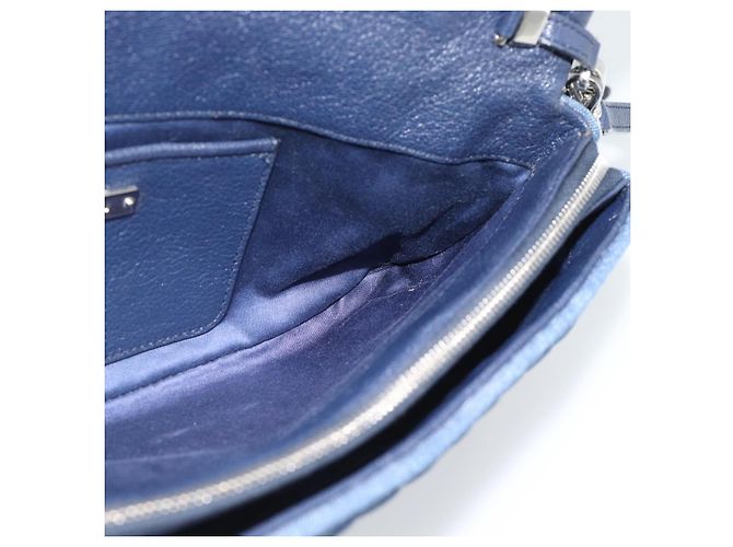 Borsa a tracolla in denim Miu Miu 2way Blu Argento Auth ka5347V - vista 23