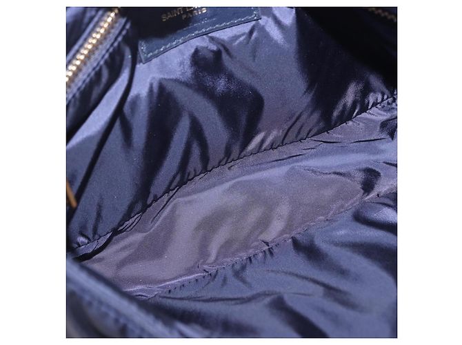 Borsa a tracolla SAINT LAURENT Nylon Navy Gold Tone 733294 Auth ka5349M Blu navy - vista 11