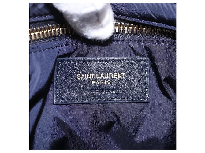 Borsa a tracolla SAINT LAURENT Nylon Navy Gold Tone 733294 Auth ka5349M Blu navy - vista 17