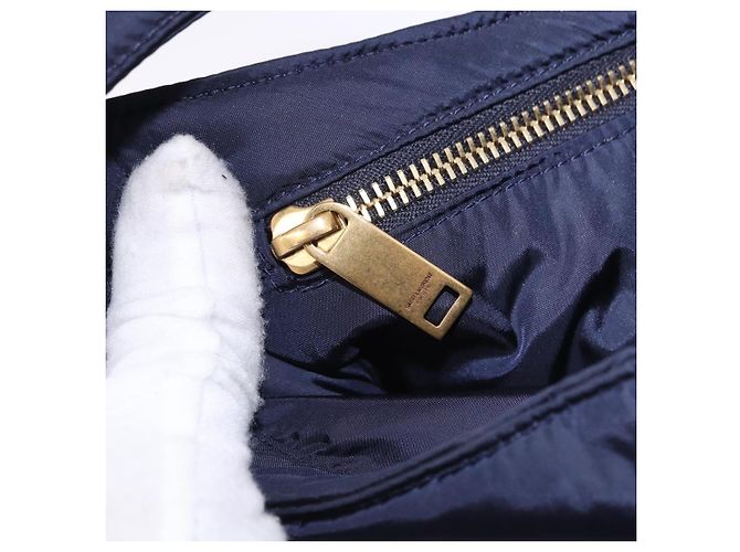 Borsa a tracolla SAINT LAURENT Nylon Navy Gold Tone 733294 Auth ka5349M Blu navy - vista 20