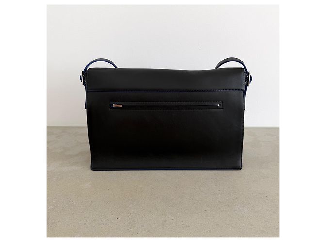 Céline Borsa Medium Diamond Tricolour in pelle e scamosciato Marrone Nero Blu - Ansicht 10