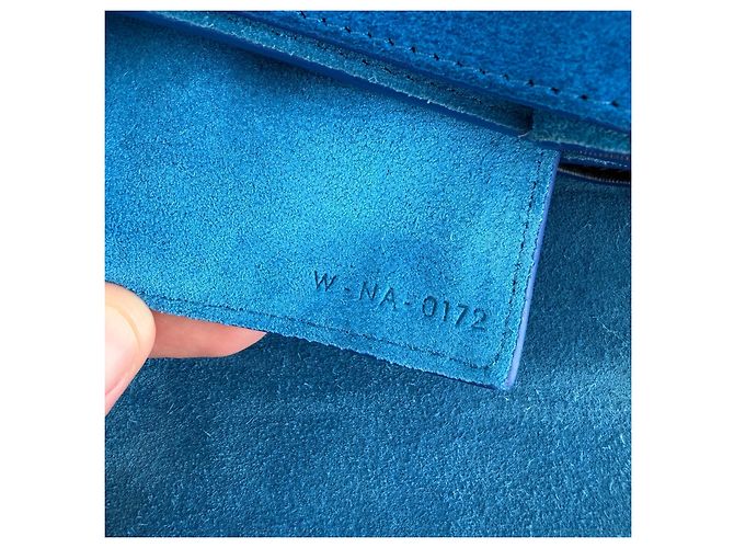Céline Borsa Medium Diamond Tricolour in pelle e scamosciato Marrone Nero Blu - Ansicht 14