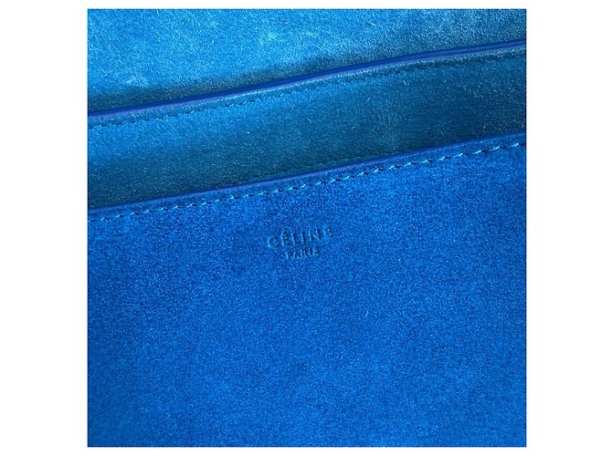 Céline Borsa Medium Diamond Tricolour in pelle e scamosciato Marrone Nero Blu - Ansicht 16
