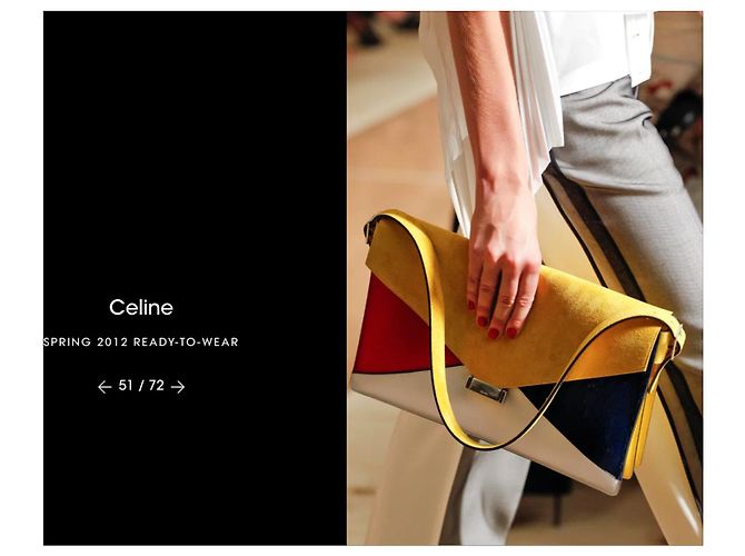 Céline Borsa Medium Diamond Tricolour in pelle e scamosciato Marrone Nero Blu - Ansicht 18