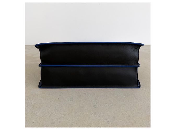 Céline Borsa Medium Diamond Tricolour in pelle e scamosciato Marrone Nero Blu - Ansicht 5
