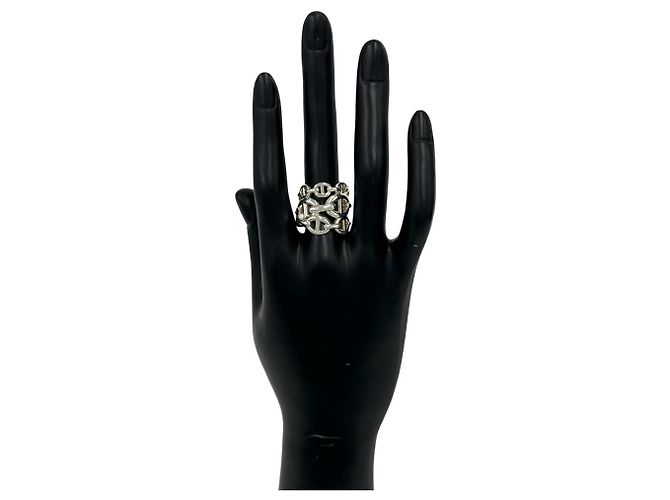 Ring Anello Hermès Enchainée GM Argento - vista 2