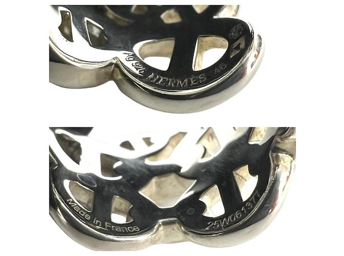 Ring Anello Hermès Enchainée GM Argento - vista 3