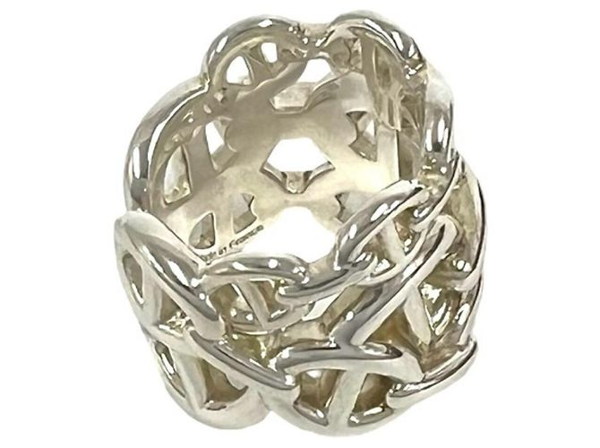Ring Anello Hermès Enchainée GM Argento - vista 5
