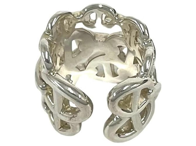 Ring Anello Hermès Enchainée GM Argento - vista 6