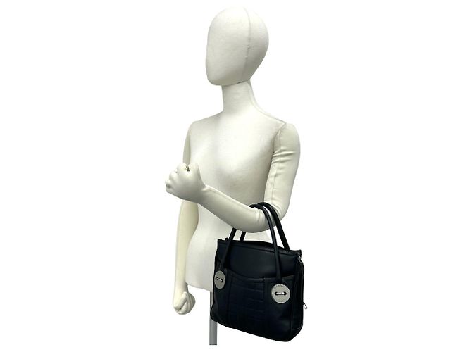 Borsa Chanel in pelle di vitello martellata nera Nero - vista 2