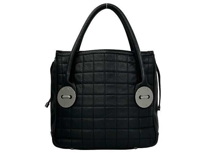 Borsa Chanel in pelle di vitello martellata nera Nero - vista 3