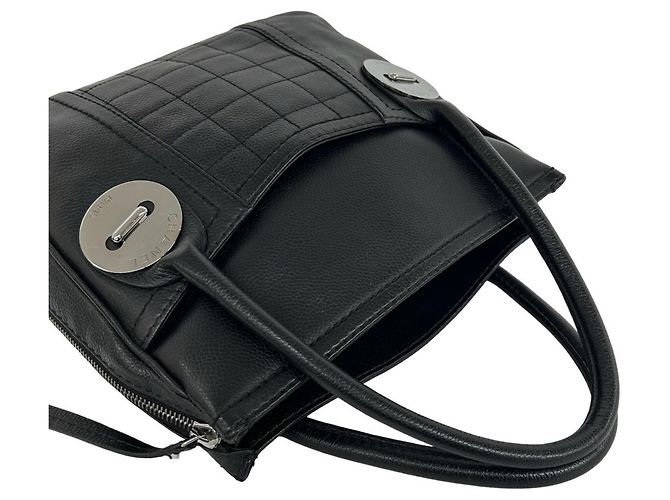 Borsa Chanel in pelle di vitello martellata nera Nero - vista 4