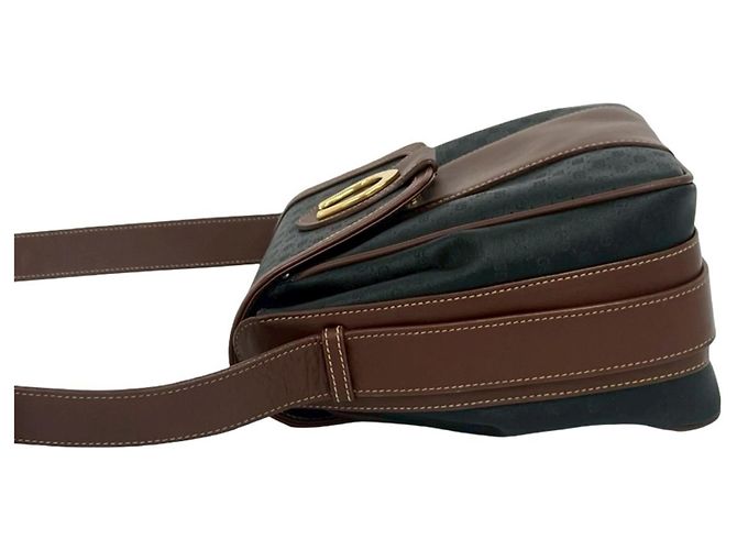 Gucci Vintage Micro GG Muster Leder Schultertasche Braun Schwarz - Ansicht 5