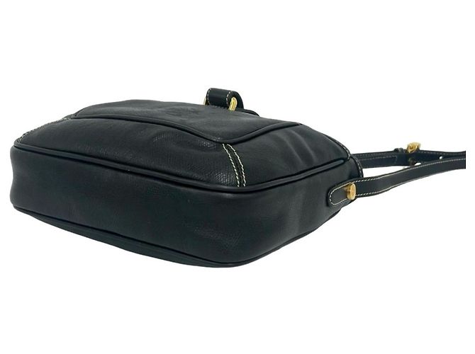 Loewe Vintage Anagram Logo Leder Schultertasche Schwarz - Ansicht 7