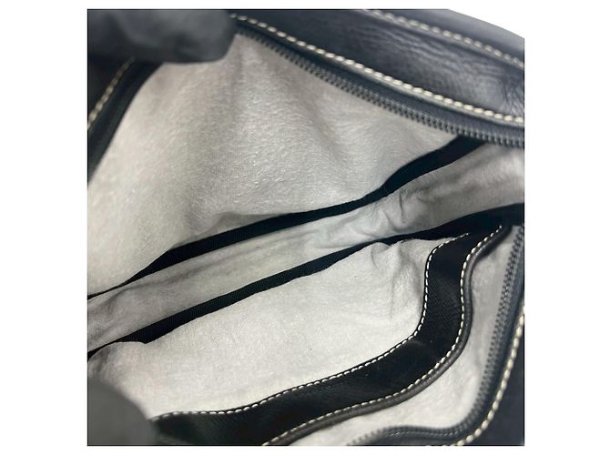 Loewe Vintage Anagram Logo Leder Schultertasche Schwarz - Ansicht 8