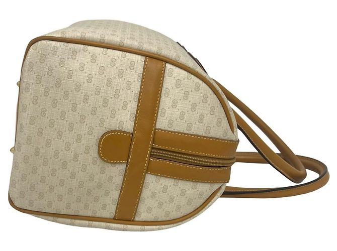 Gucci Vintage Micro GG Logo Pattern Boston Bag Beige - Ansicht 6