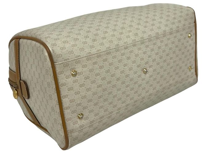 Gucci Vintage Micro GG Logo Pattern Boston Bag Beige - Ansicht 7