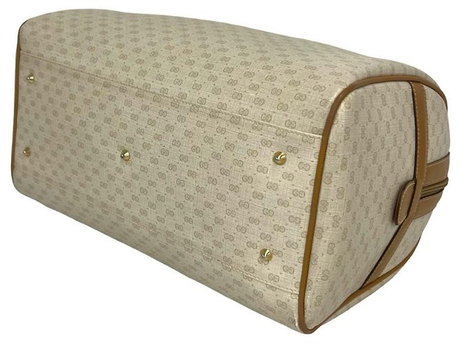 Gucci Vintage Micro GG Logo Pattern Boston Bag Beige - Ansicht 8