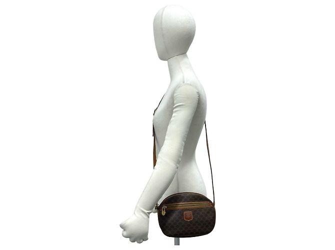 Céline Celine Vintage Macadam Blazon Triomphe Mini Shoulder Bag Brown - view 2