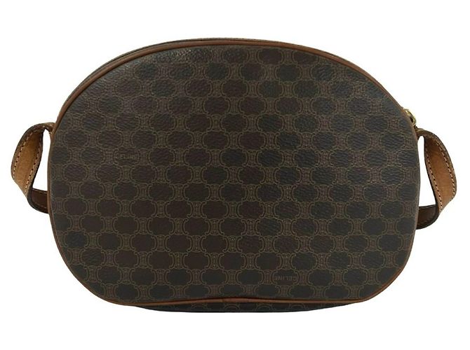 Céline Celine Vintage Macadam Blazon Triomphe Mini Shoulder Bag Brown - view 3