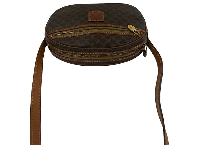 Céline Celine Vintage Macadam Blazon Triomphe Mini Shoulder Bag Brown - view 4