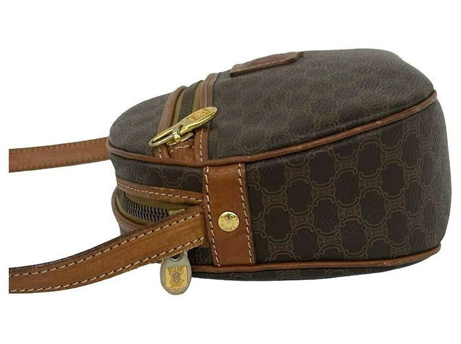 Céline Celine Vintage Macadam Blazon Triomphe Mini Shoulder Bag Brown - view 5