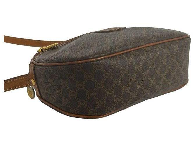 Céline Celine Vintage Macadam Blazon Triomphe Mini Shoulder Bag Brown - view 7