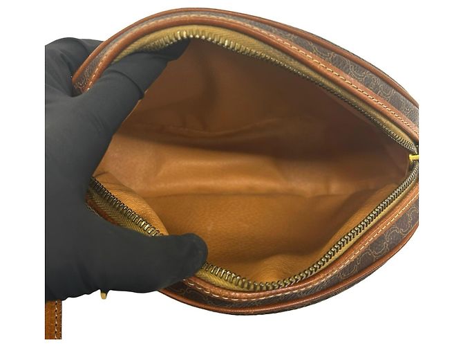 Céline Celine Vintage Macadam Blazon Triomphe Mini Shoulder Bag Brown - view 9
