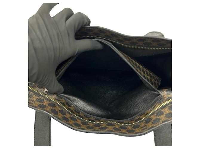 Céline Borsa Tote CELINE Vintage Macadam Blazon Triomphe Pattern Marrone Nero - vista 10