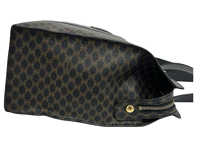 Céline Borsa Tote CELINE Vintage Macadam Blazon Triomphe Pattern Marrone Nero - vista 6