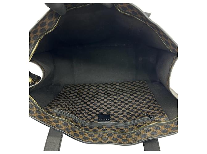 Céline Borsa Tote CELINE Vintage Macadam Blazon Triomphe Pattern Marrone Nero - vista 9