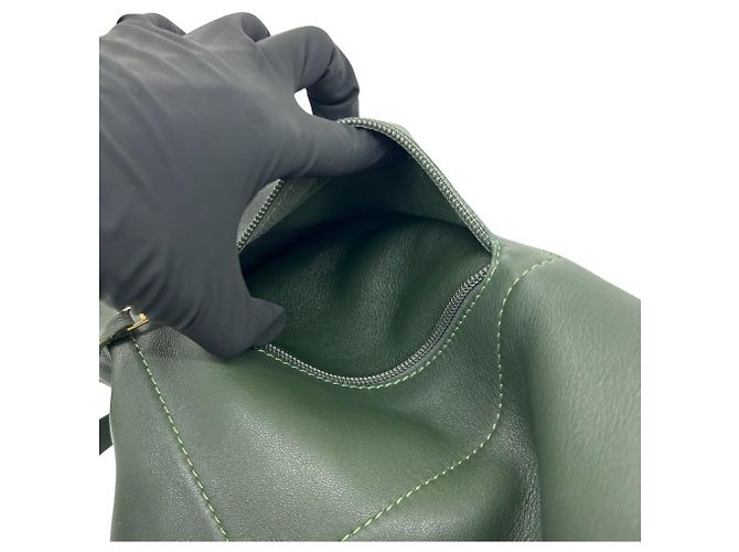 Loewe Anton Logo Lederrucksack Grün - Ansicht 10