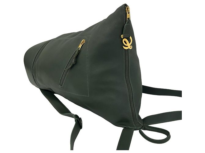 Loewe Anton Logo Lederrucksack Grün - Ansicht 4