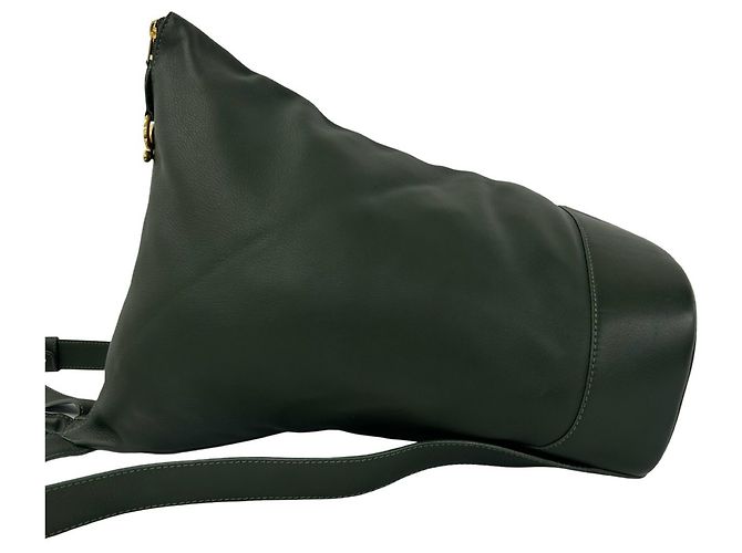Loewe Anton Logo Lederrucksack Grün - Ansicht 5