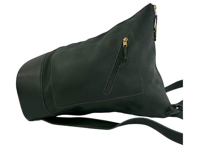 Loewe Anton Logo Lederrucksack Grün - Ansicht 6