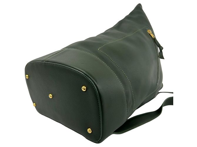 Loewe Anton Logo Lederrucksack Grün - Ansicht 8